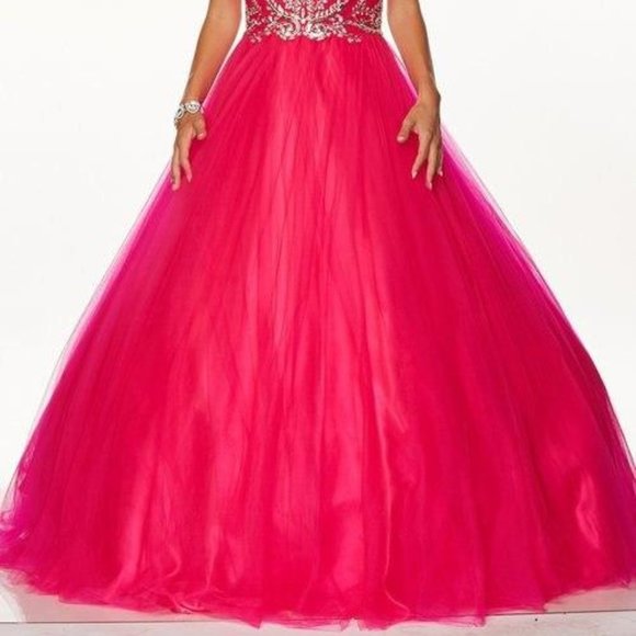 Illusion Neck Ballgown Shape Prom Dress JT647 - Picture 2 of 4